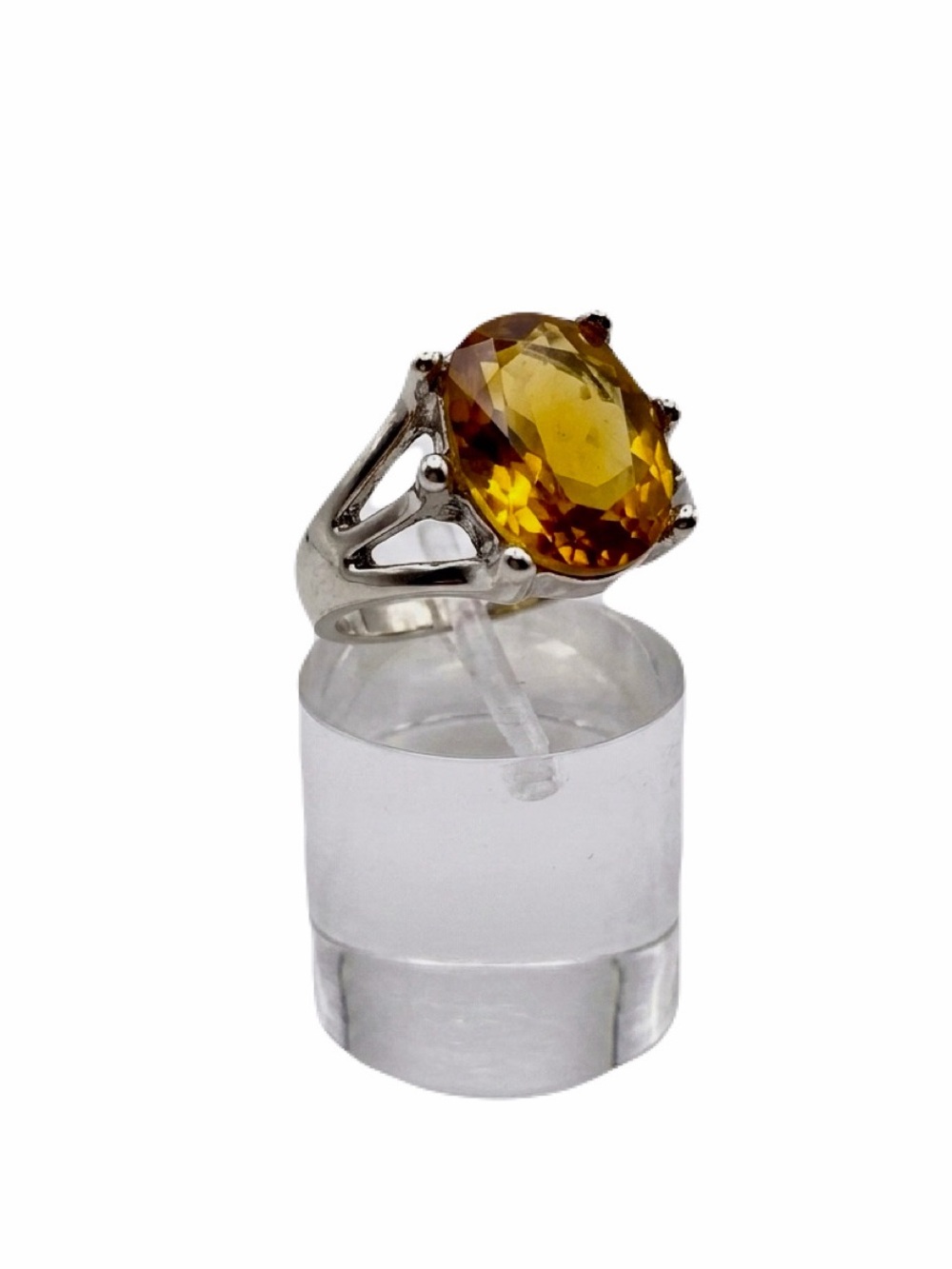 New Sterling Silver Maximalist 4.4g Yellow Citrate Lux Statement Ring